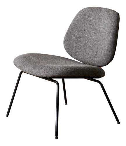 Silla Poltrona Para Living Lino Gris Diseño Industrial Lena Estructura de la silla Negro