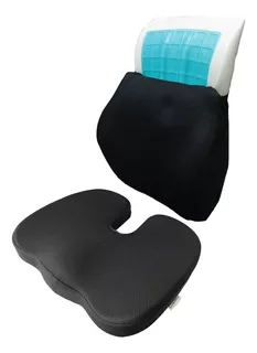 Pack Cojín Espaldar Y Asiento C/ Gel Viscoelástico Con Funda