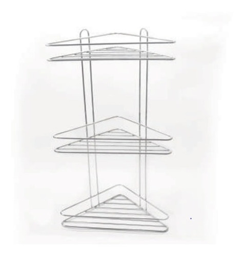 Imagen 3 de 9 de Esquinero Organizador Repisa Triple Baño Ducha Cromado Cobre