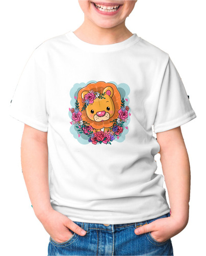 Remera Nena Niña Princesa Animales Leon Cute Flores #35