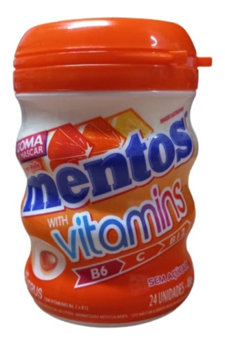 Chiclete Goma De Mascar Garrafa Mentos Citrus Vitamins 48g