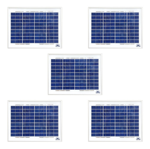 Panel Solar 10w 12v De 36 Celdas - 5 Piezas Policristalinos