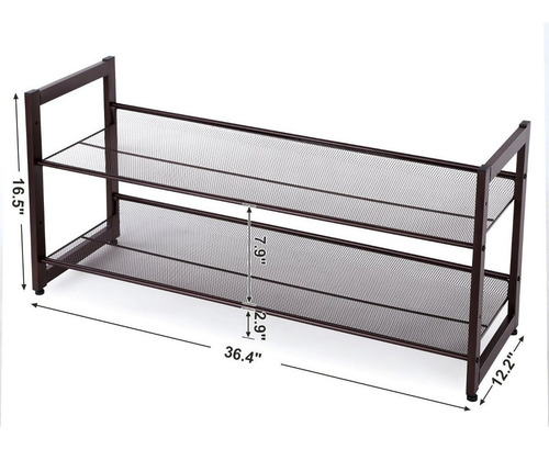 Songmics Estante Apilable De Metal De 2 Niveles Estante O