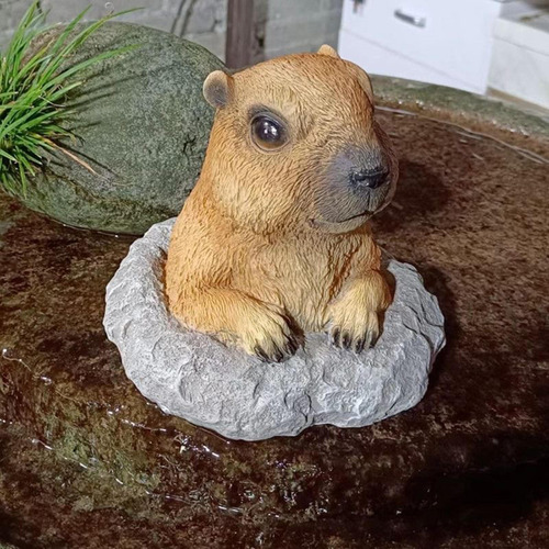 Garden Groundhog Statue Decorative Lawn Ornament For
