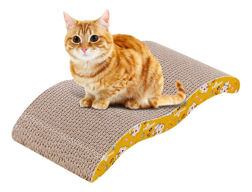 Rascador Para Gatos Carton Corrugado Rascador Con Catnip Onda Gato Gimnasio Marrón Claro