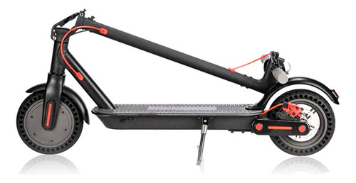 Patinete Elétrico Scooter 25km Dobrável C/ Farol Visor Led Cor Cinza/preto