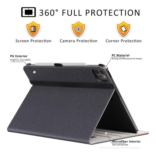 Funda Ztotopcases Para Ipad Pro 13 Pulgadas M4 2024 7ª Gen Denim Black