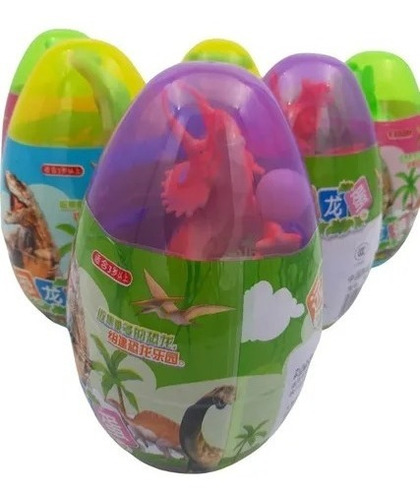 3 Huevos Gigantes Dinosaurios Goma 20cm Aprox