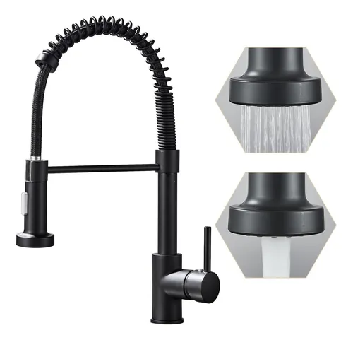 Torneira Gourmet Y-220 Torneira De Cozinha Misturador Monocomando Preto Acabamento Fosco Quente e frio Yesop