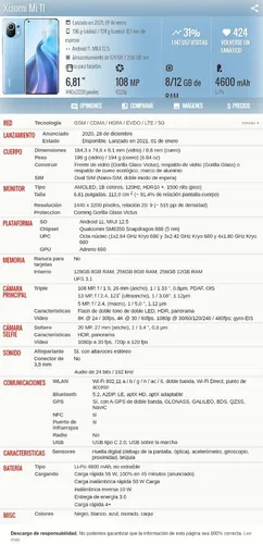 Xiaomi Mi 11 5g M2011k2g 12gb 256gb Dual Sim Duos