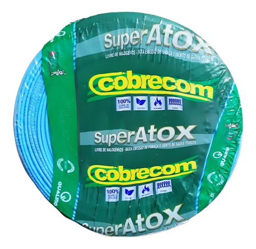 Cabo Flexível Atox Afumex 750v 1,50mm Rolo 100m Cobertura Azul