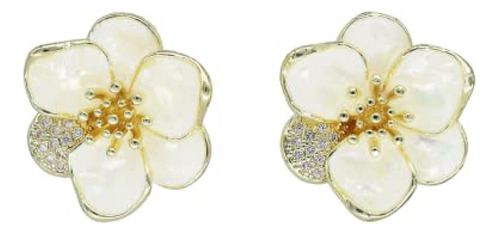 Aretes Jeanbeau Pendientes Grandes De Flor De Esmalte Para M