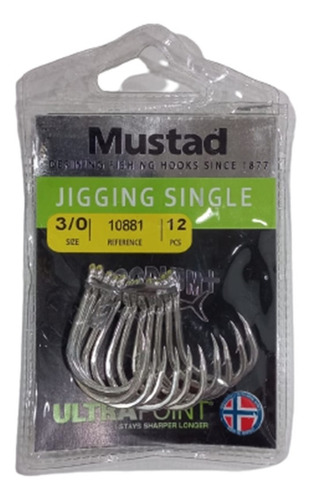 Anzuelo Mustad 10881 N°3/0 X 12 Ultrapoint Para Jig