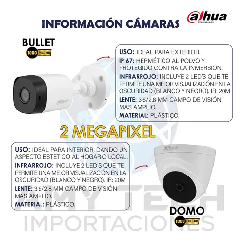 Cctv Kit Dahua Xvr 8ch + 6 Camaras 1080p Full Hd + D 500gb