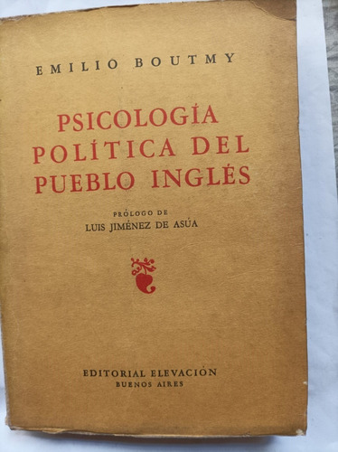 Libro Psicologia Politica Del Pueblo Ingles Emilio Boutmy