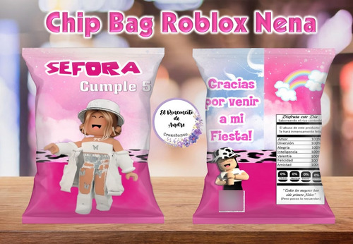 Bolsitas Golosineras Chips Bags Roblox Nena X30 Cumple Candy