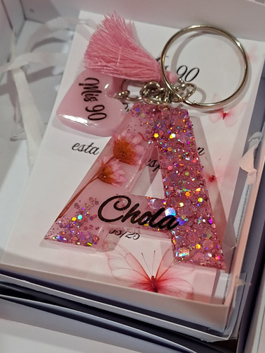 Llaveros De Resina X40+tarjetas+cajas Personalizada Multicolor