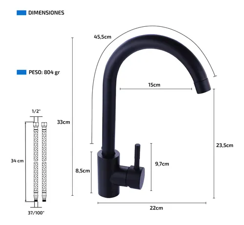 Canilla monocomando cocina sale poca agua hotsell