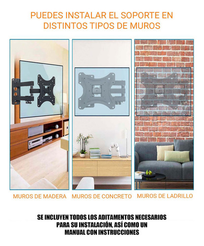 Soporte Monitor Tv Pantalla Vesa 14-42 Pulgadas Articulado