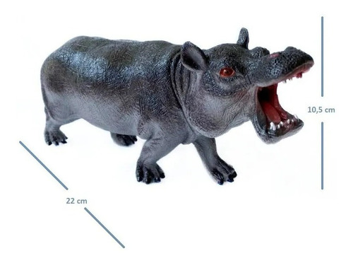 Hipopotamo Figura Selva Escala 20/27cm Juguete Goma Dur Anim
