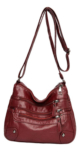 Elegante Bolso De Hombro De Cuero Pu Suave Para Mujer, Bolso