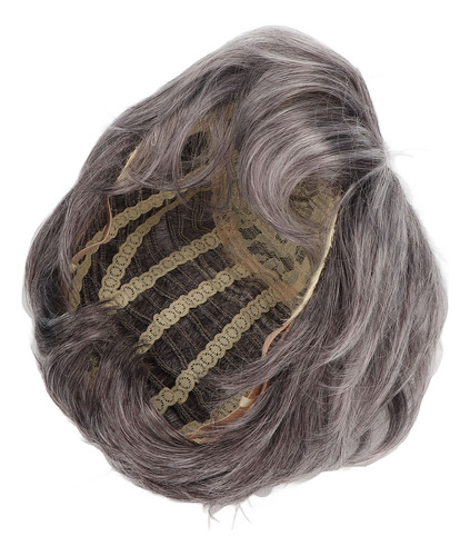 Peluca Sintética Gris Para Hombre, Corta, Resistente Al Calo