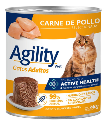 Agility Lata Gato Sabor Pollo 340 Gr