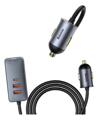 Aluminio Original Cargador Auto 120w Multi Puertos Usb-c 30w