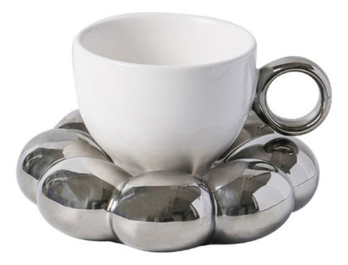 Taza (1 #mold) Con Platillos En Forma De Flor, 200 Ml, Fashi