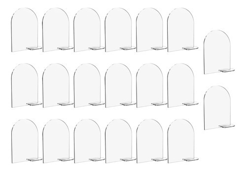 20 Tarjetas De Mesa Acrílicas Arqueadas Con Soporte Para Man