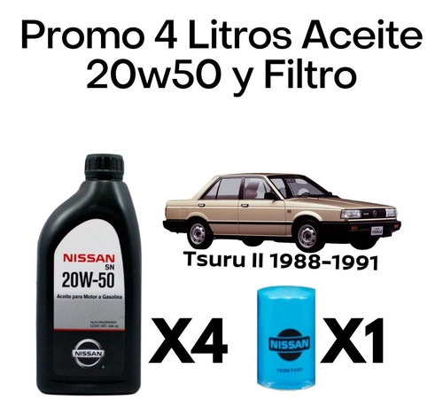 4 Litros De Aceite Y Filtro Tsuru Ii 1989 Nissan