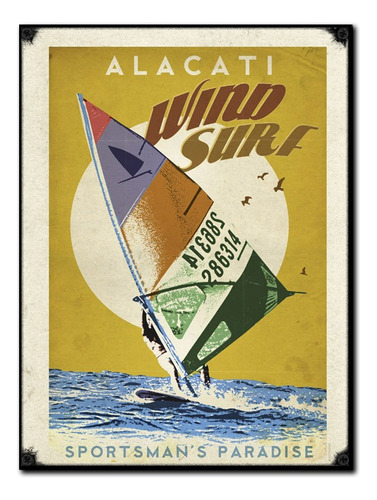 #1125 - Cuadro Decorativo Vintage - Wind Surf Mar Poster
