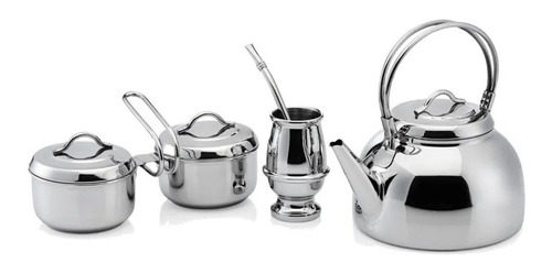 Set Matero Completo De Acero Inox. Gamuza Master Ware 31046