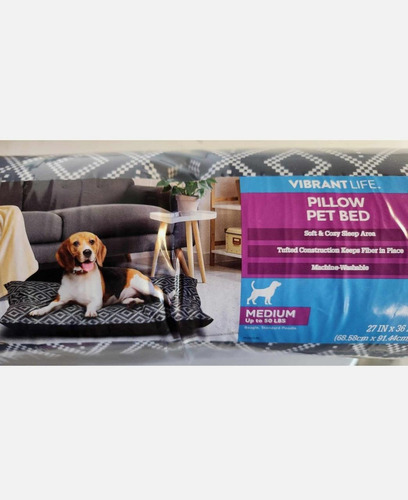 Vibrant Life Cama Para Mascotas Almohada Acolchada Gris Oscuro