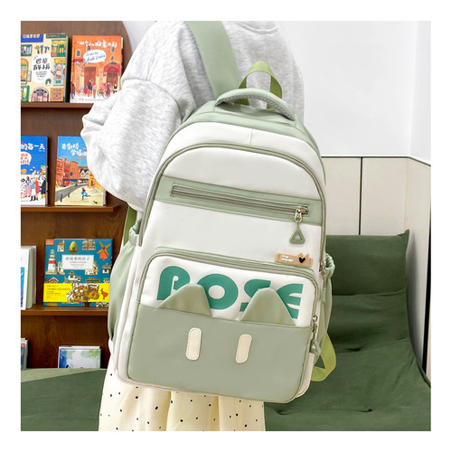 Mochila Gran Capacidad En Colores Contrastantes, Juego 4 Pcs