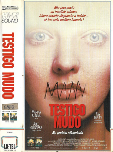 Testigo Mudo Vhs Mute Witness 1995 Terror Marina Sudina (Usado)