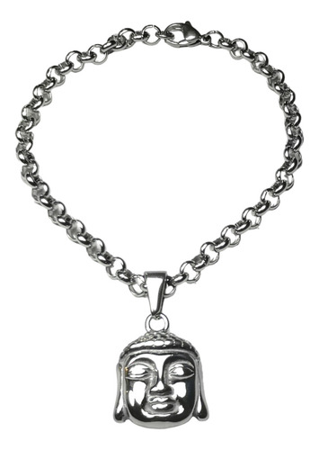 Dije Siddhartha Buda Hindu C/pulsera Todo Acero Qui(p3) Color Plateado