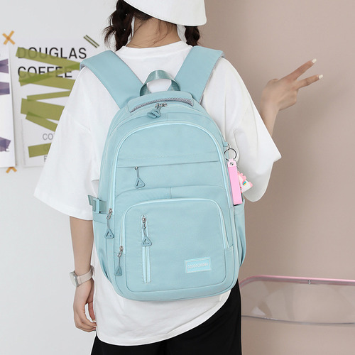 Mochila Casual De Color Liso De Alta Calidad Con MĂșltiples Compartimentos