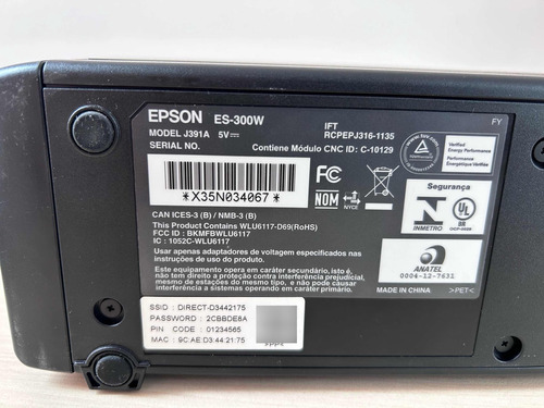 Scanner Portátil Epson Es300w