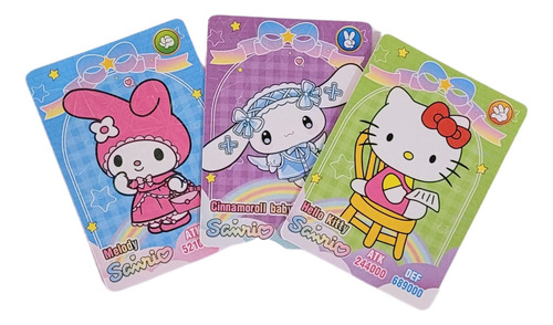 Cartas Sanrio Kuromi Hello Kitty Melody 10 Sobre Holografico Sanrio Holográfico
