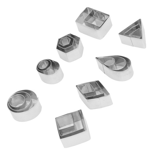 Juego De 24 Cortadores Geométricos De Acero Inoxidable