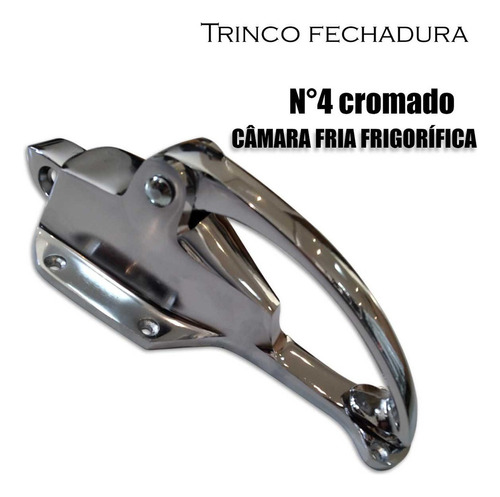 Trinco Fechadura N°4 Cromado Câmara Fria Frigorífica