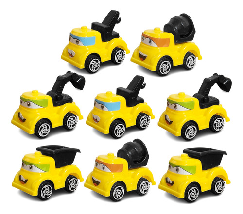 Kit 5 Carrinhos De Fricção Betoneira Escavadeira Basculante