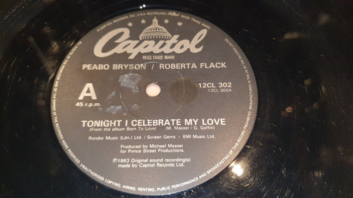 Peabo Bryson Tonight I Celebrate My Love Vinilo Maxi Lentazo