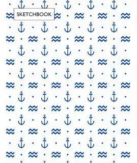 Libro: Sketchbook: Anchor On White Cover (8.5 X 11) Inches ,