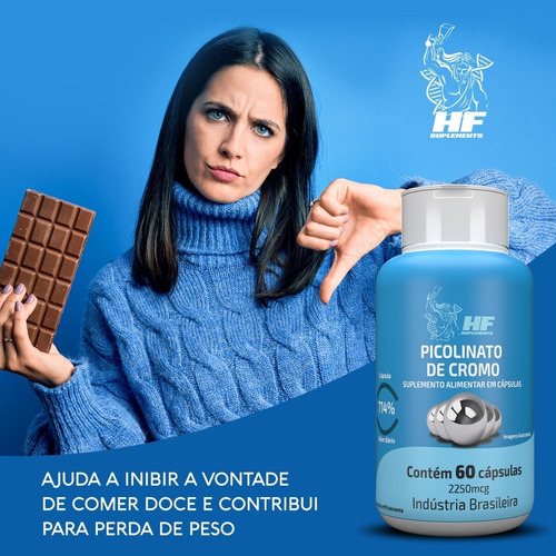 Imagem 5 de 5 de Picolinato De Cromo 2250 Mcg - Inibe Vontade De Comer Doces