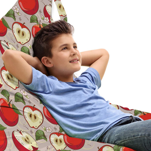 Fruits Lounger Chair Bag, Spring Apple Slices Of Flower Leav