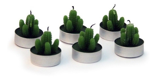 Velas Cactus Deco Decorativas Chicas X 6 Uni. Precio Lider!!