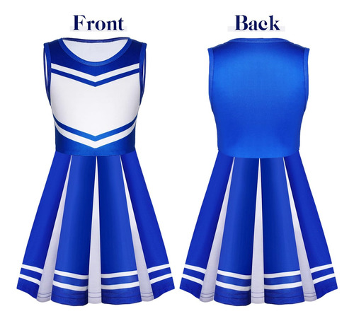 Conjunto De Disfraz De Animadora Para Niñas De 4 Piezas, Dis