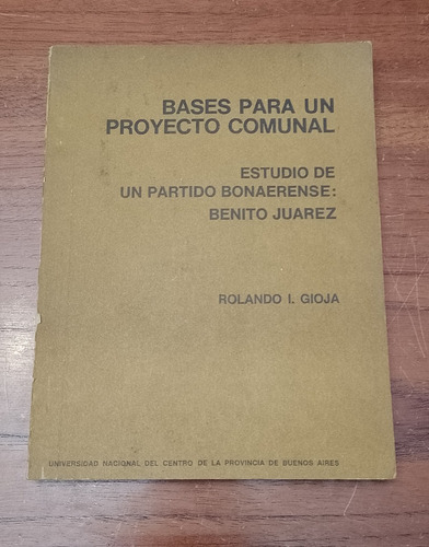 Adp Estudio De Un Partido Bonaerense Benito Juarez Gioja R.